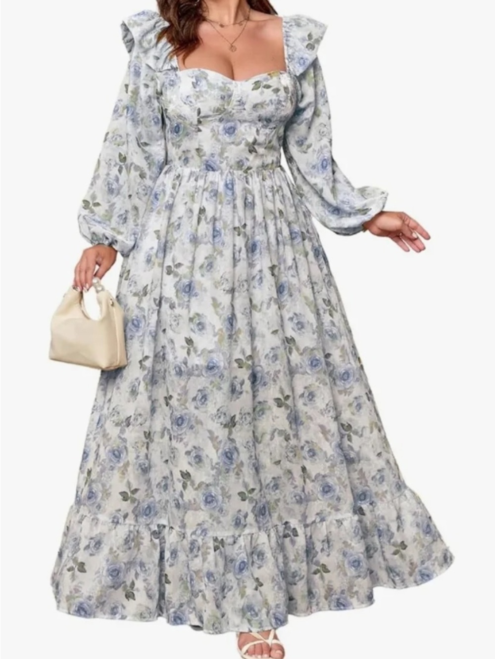 Eywol Floral Corset Puff Sleeve Dress
